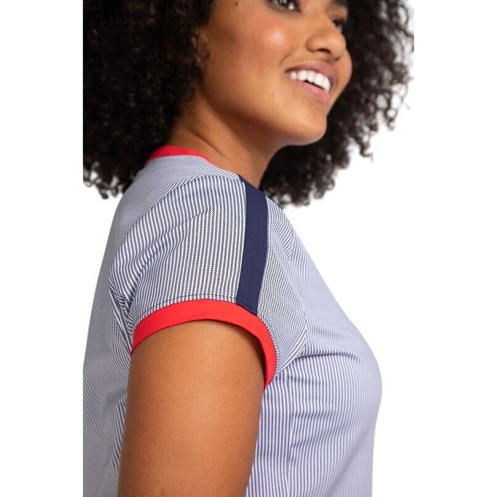 KINONA APPROACH SHOT SHORTSLEEVE GOLF DRESS - WORKIN IT STRIPE (b34.5) - Picture 3 of 8